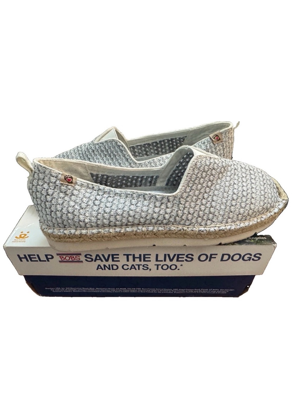 Bobs Women’s size 9.5 Skechers Slip-On Espadrille - Light Gray sneakers NWT